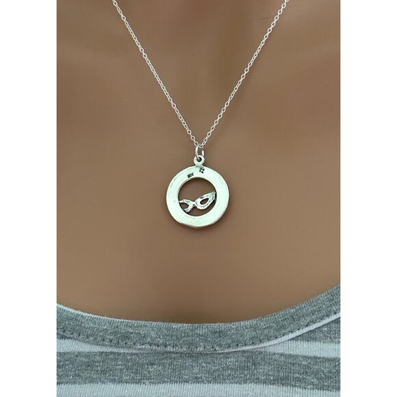 Sterling Silver New Orleans with Mardi Gras Mask Charm Necklace - Picture 4 of 5